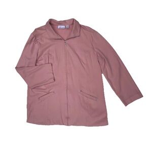 Cali and York Women’s XL Pink Zip Front Sweater Jacket Stretch Lined Casual